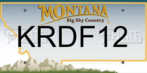 KRDF12 Montana License Plate