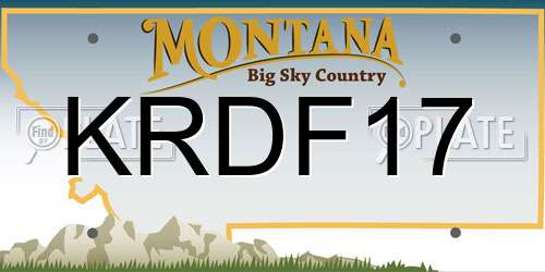 KRDF17 Montana License Plate