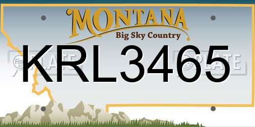 KRL3465 Montana License Plate