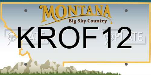 KROF12 Montana License Plate