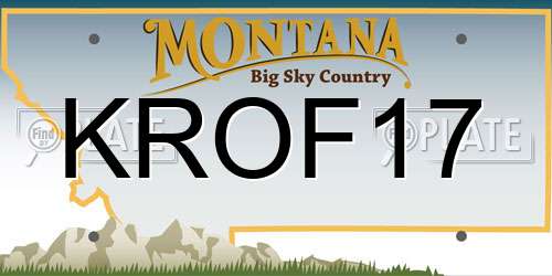KROF17 Montana License Plate