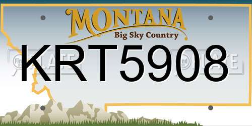 KRT5908 Montana License Plate