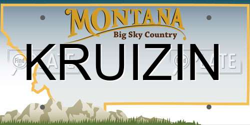KRUIZIN Montana License Plate