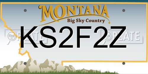 KS2F2Z Montana License Plate