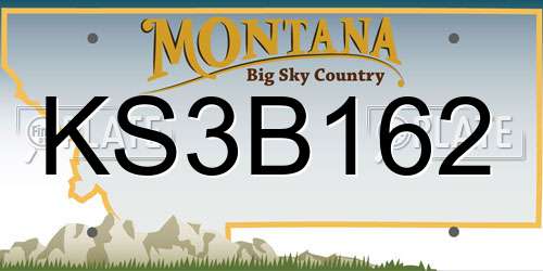 KS3B162 Montana License Plate