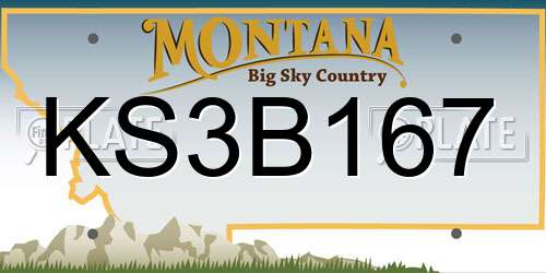 KS3B167 Montana License Plate