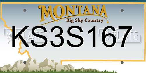 KS3S167 Montana License Plate