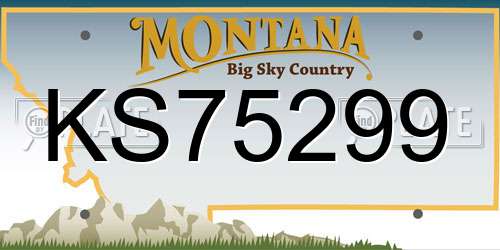 KS75299 Montana License Plate