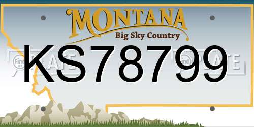 KS78799 Montana License Plate