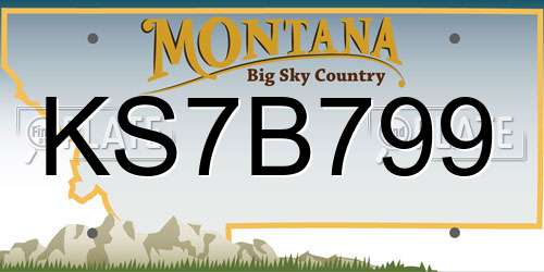 KS7B799 Montana License Plate