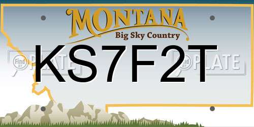 KS7F2T Montana License Plate