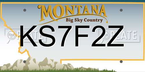 KS7F2Z Montana License Plate