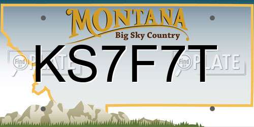 KS7F7T Montana License Plate