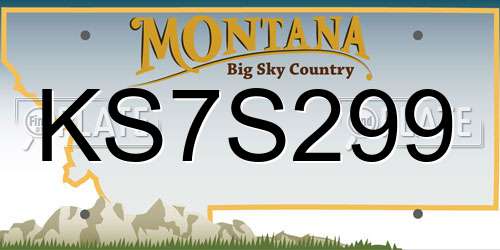 KS7S299 Montana License Plate