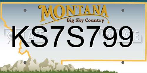 KS7S799 Montana License Plate
