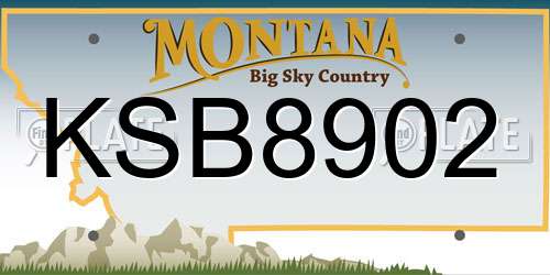 KSB8902 Montana License Plate