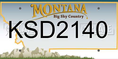 KSD2140 Montana License Plate