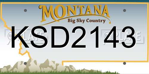 KSD2143 Montana License Plate