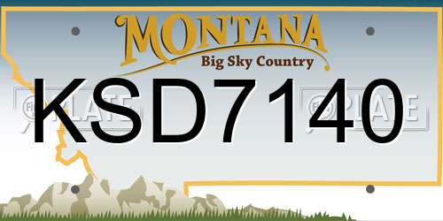 KSD7140 Montana License Plate
