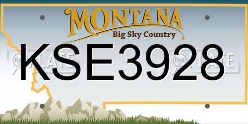 KSE3928 Montana License Plate