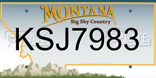 KSJ7983 Montana License Plate