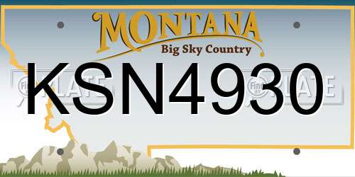 KSN4930 Montana License Plate