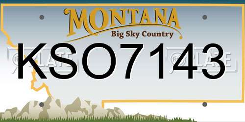 KSO7143 Montana License Plate