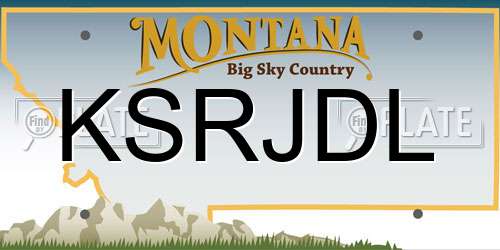 KSRJDL Montana License Plate
