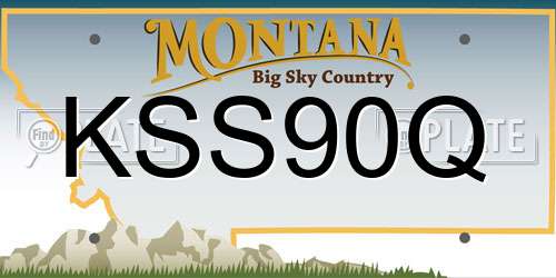 KSS90Q Montana License Plate
