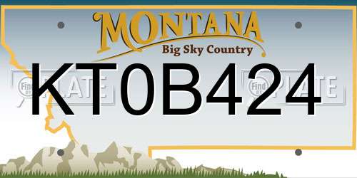 KT0B424 Montana License Plate