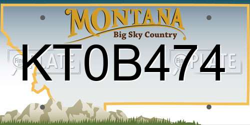 KT0B474 Montana License Plate