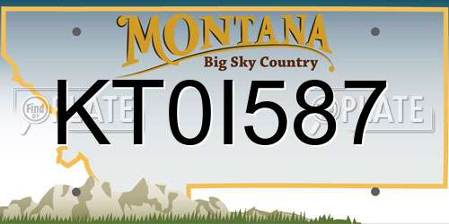 KT0I587 Montana License Plate
