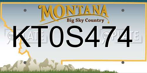 KT0S474 Montana License Plate
