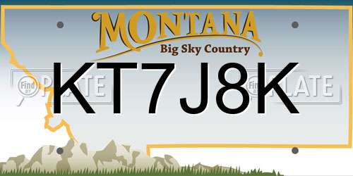 KT7J8K Montana License Plate