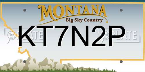 KT7N2P Montana License Plate