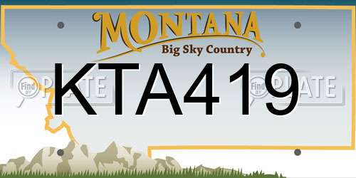 KTA419 Montana License Plate