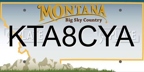 KTA8CYA Montana License Plate
