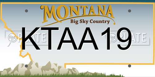 KTAA19 Montana License Plate