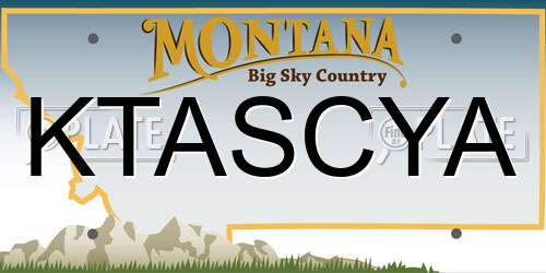 KTASCYA Montana License Plate