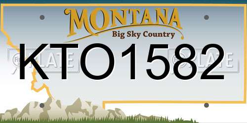 KTO1582 Montana License Plate