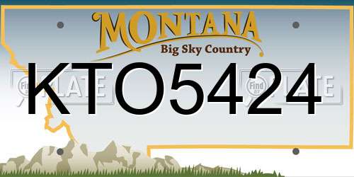 KTO5424 Montana License Plate