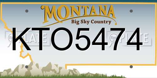 KTO5474 Montana License Plate