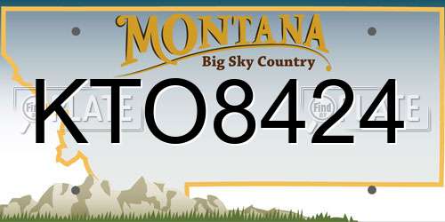 KTO8424 Montana License Plate