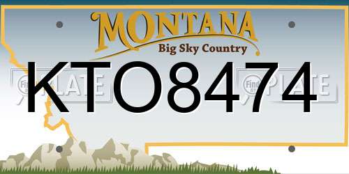 KTO8474 Montana License Plate
