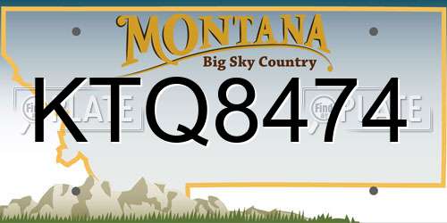 KTQ8474 Montana License Plate