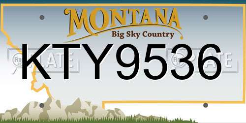 KTY9536 Montana License Plate