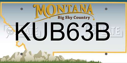 KUB63B Montana License Plate