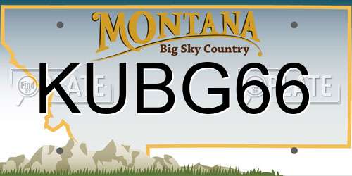 KUBG66 Montana License Plate