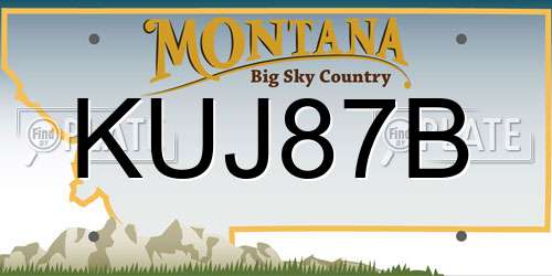 KUJ87B Montana License Plate