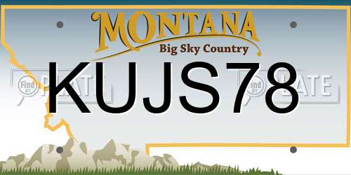 KUJS78 Montana License Plate